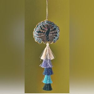 Anthropologie Tassel Ornament Peacock NWT